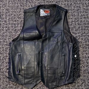 Black Leather Vest for Men